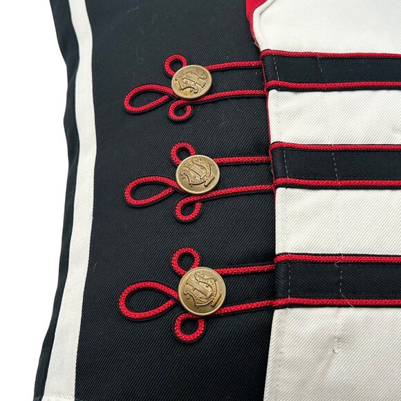 17” Custom Nutcracker Pillow With Brass Buttons & Zipper Closure - Picture 6 of 7